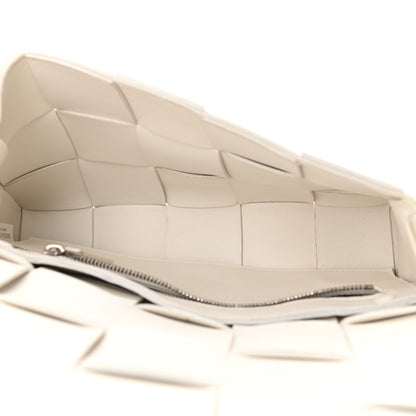 Bottega Veneta Lambskin Maxi Intrecciato Cassette Crossbody Bag White 5 of 13