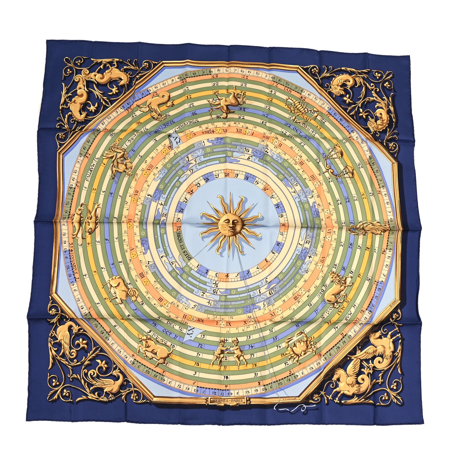 Hermes Silk Dies Et Hore Scarf 90 1 of 3