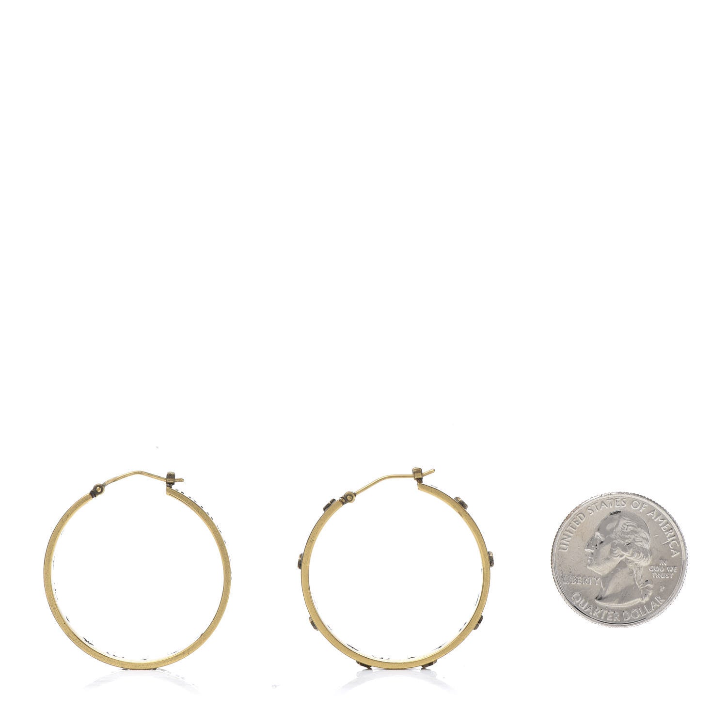 Christian Dior Metal J'adior Medium Hoop Earrings Antique Gold 3 of 8