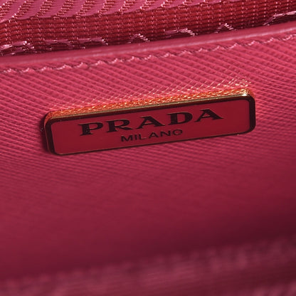 Prada Saffiano Lux Micro Galleria Double Zip Tote Peonia 6 of 7