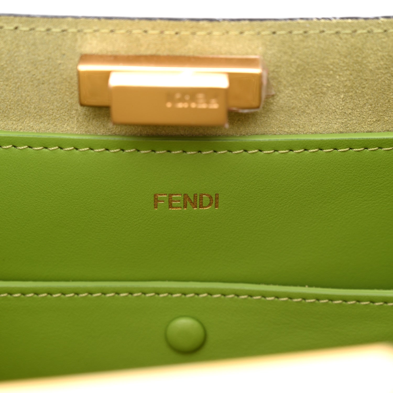 Fendi Vitello Medium Fendi Way Cappuccino Rain Forest 5 of 9