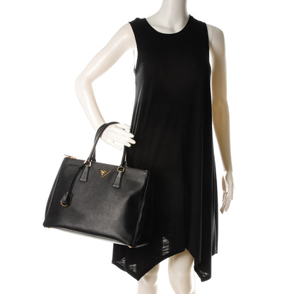 Prada Saffiano Large Galleria Double Zip Tote Black 2 of 8