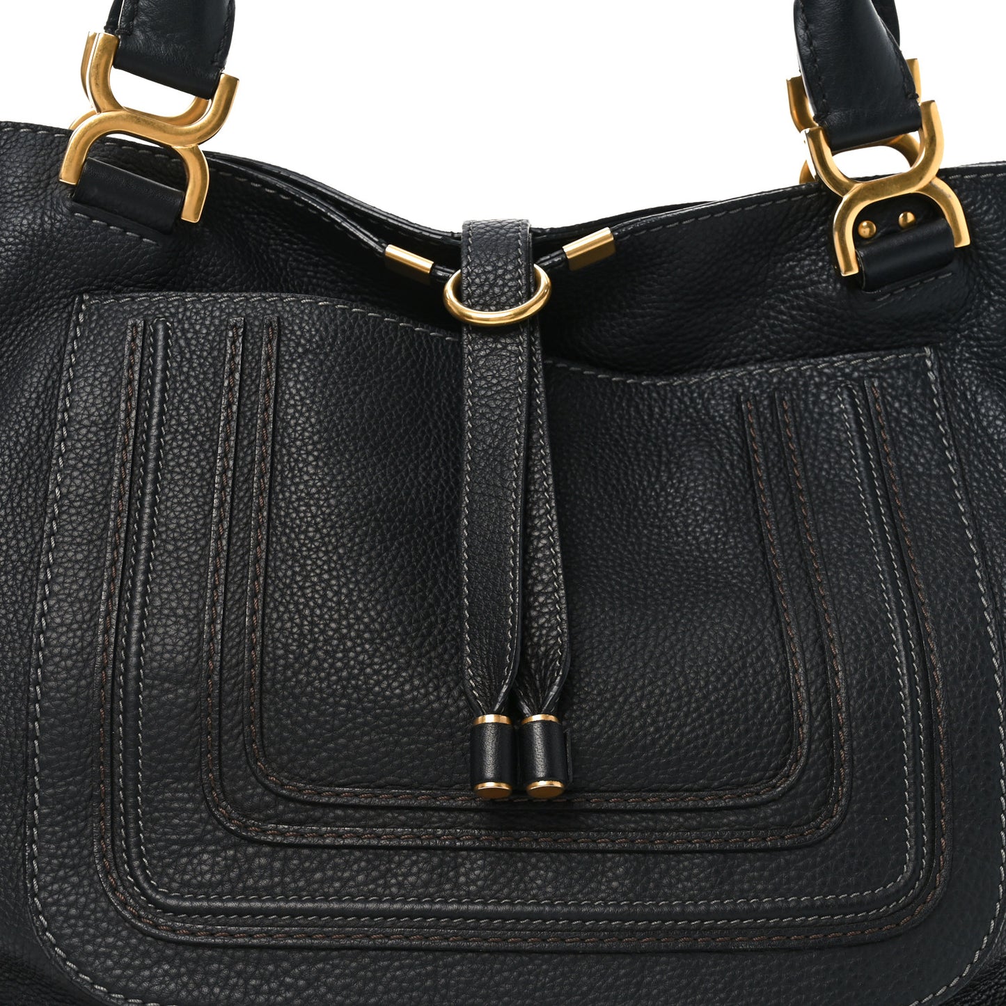 Calfskin Large New Marcie Tote Black