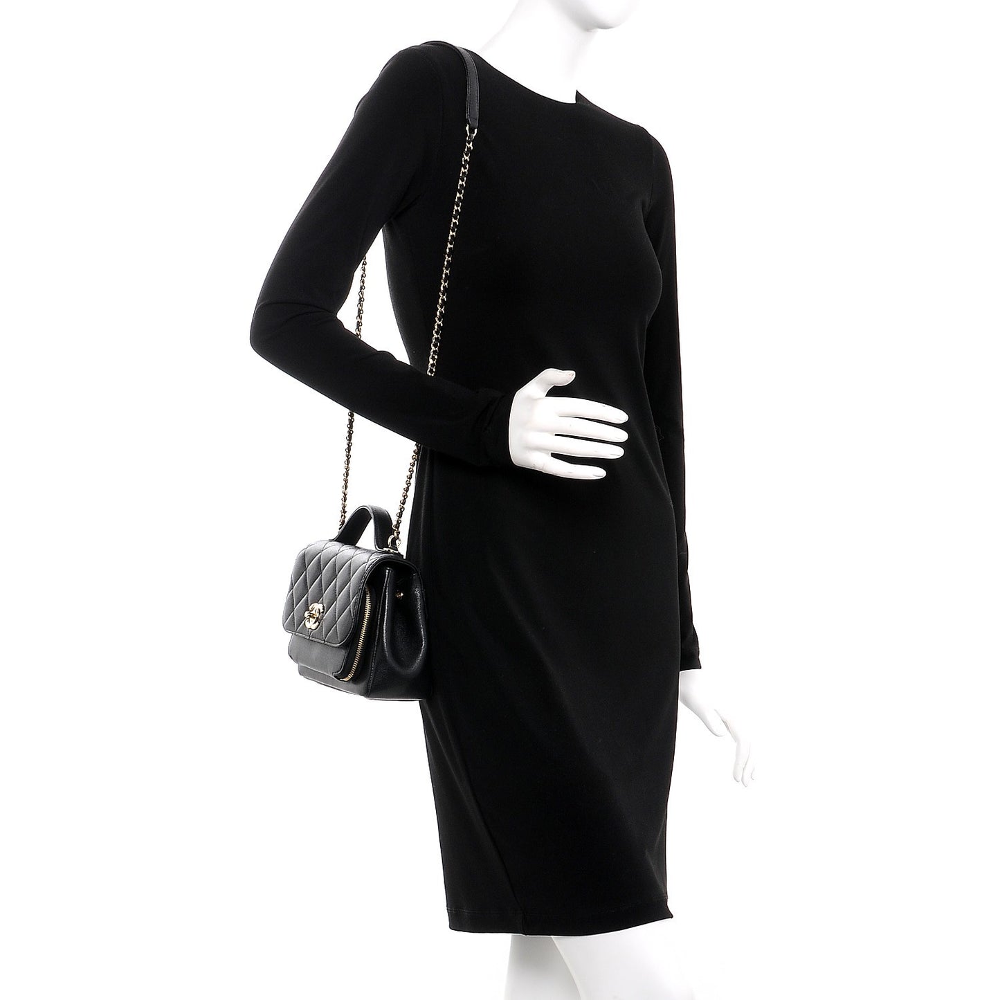 Caviar Quilted Small Business Affinity Flap Black