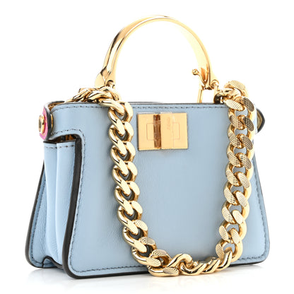 Fendi Nappa Rainbow Inlay Nano Peekaboo Maxi Handle Satchel Azzurro Baby Multicolor 3 of 11
