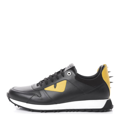 Fendi Vitello Elite Spike Monster Eyes Runner Sneakers 11 Black 1 of 7