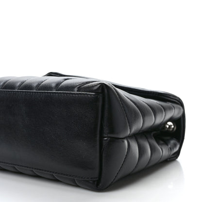 Saint Laurent Calfskin Y Quilted Monogram Small Loulou Chain Satchel Black 9 of 11