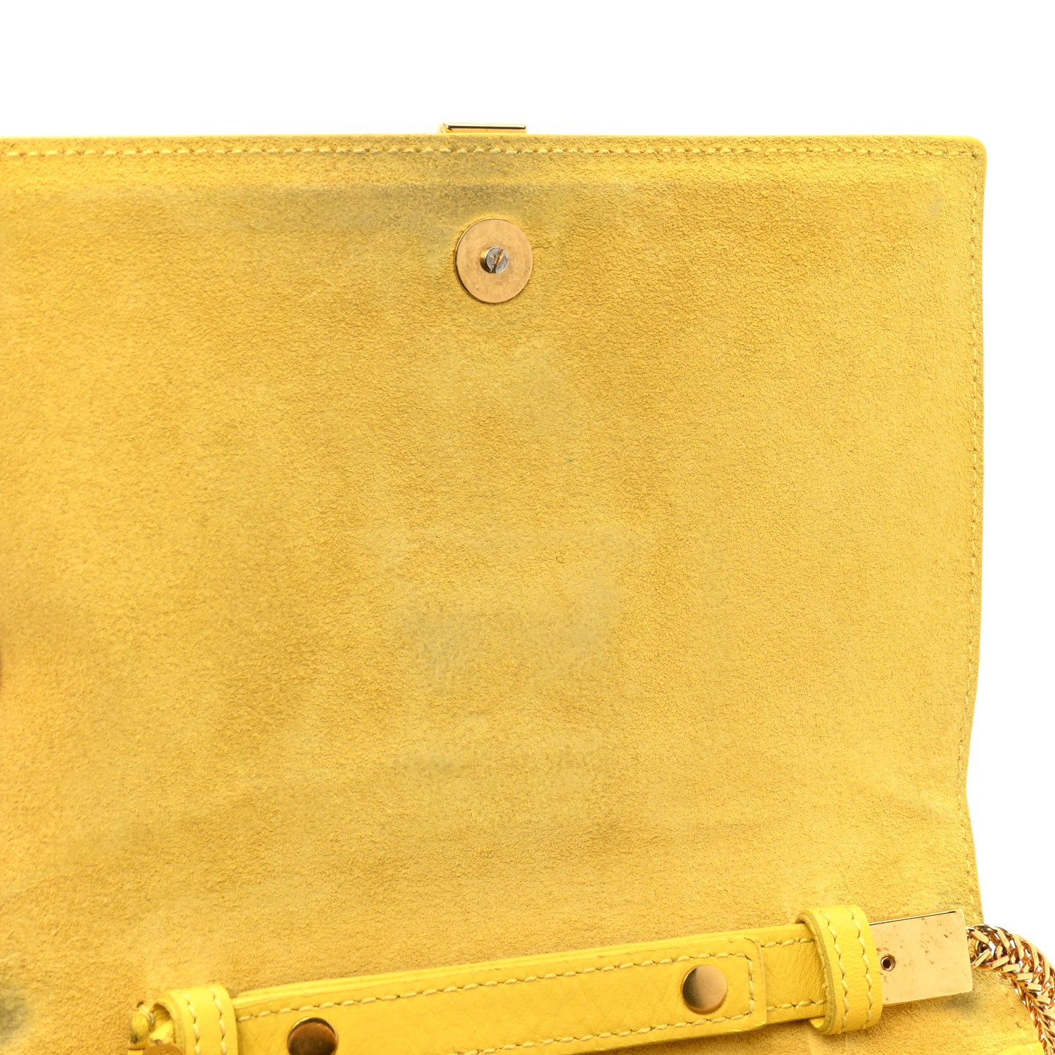 Saint Laurent Calfskin Mini Y Ligne Crossbody Pochette Bag Yellow 15 of 24