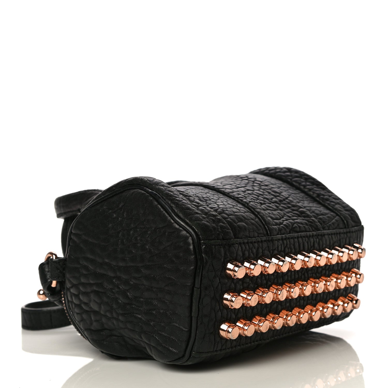 Alexander Wang Pebbled Lambskin Mini Rockie Black Rose Gold Hardware 4 of 18
