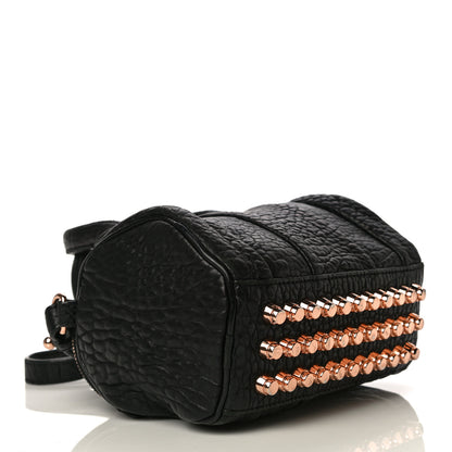Alexander Wang Pebbled Lambskin Mini Rockie Black Rose Gold Hardware 4 of 18