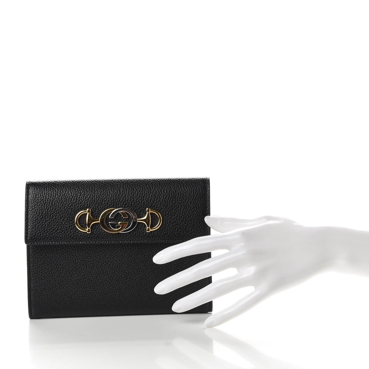 Gucci Grainy Calfskin Zumi Flap Card Case Black 2 of 7