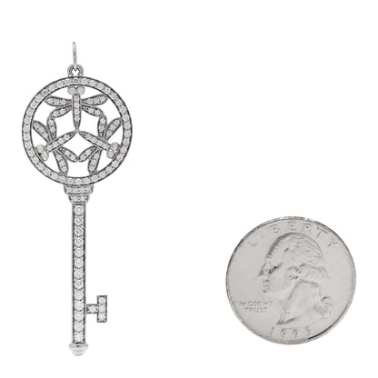 Tiffany Platinum Diamond Large Dragonfly Key Pendant 2 of 5
