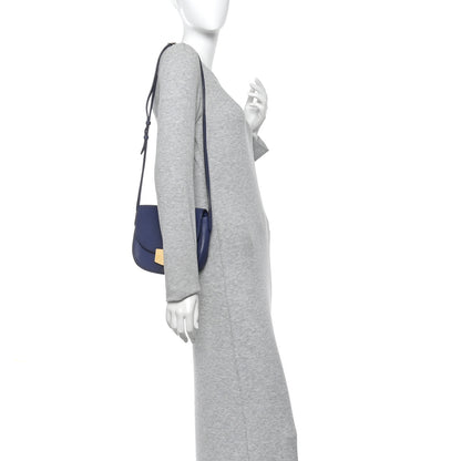 Celine Grained Calfskin Small Trotteur  Indigo 2 of 13