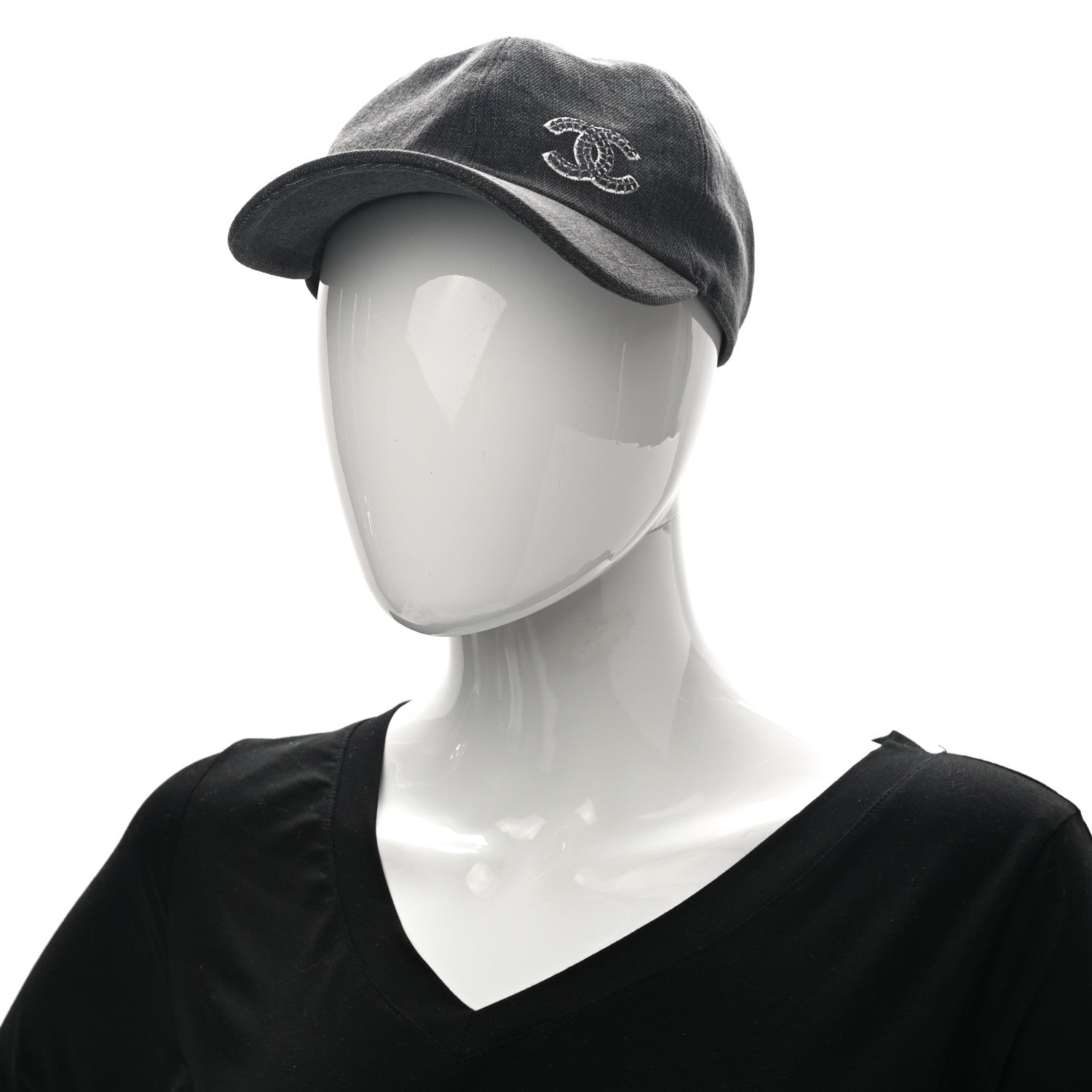 Chanel Cotton Sequin CC Cap Hat Black 2 of 9