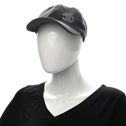 Chanel Cotton Sequin CC Cap Hat Black 2 of 9