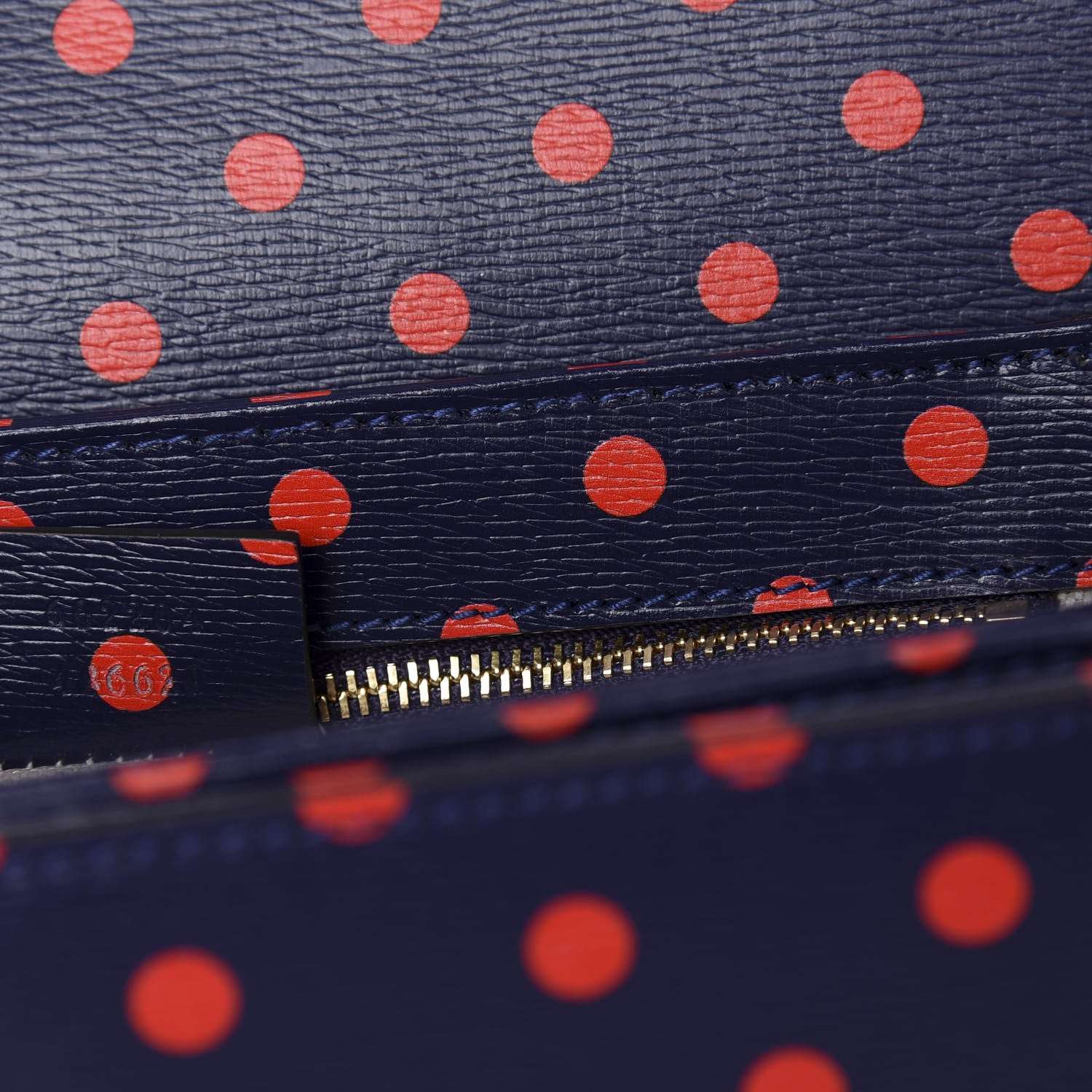 Gucci Shangai Calfskin Polka Dot Horsebit 1955 Shoulder Bag Blue Orange 9 of 10