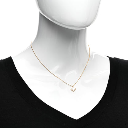 Van Cleef & Arpels 18K Yellow Gold Mother of Pearl Sweet Alhambra Pendant Necklace 2 of 6