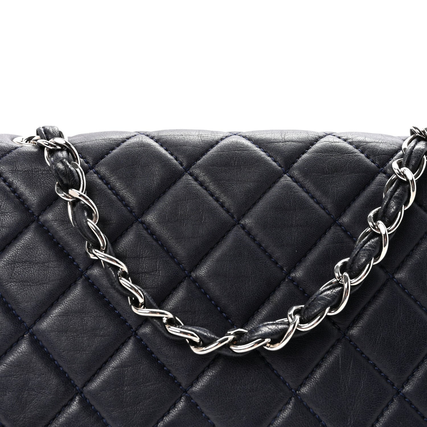 Chanel Lambskin Quilted Jumbo Single Flap Navy 8 of 10