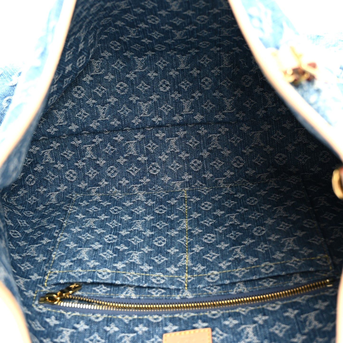 Monogram Denim CarryAll MM Blue