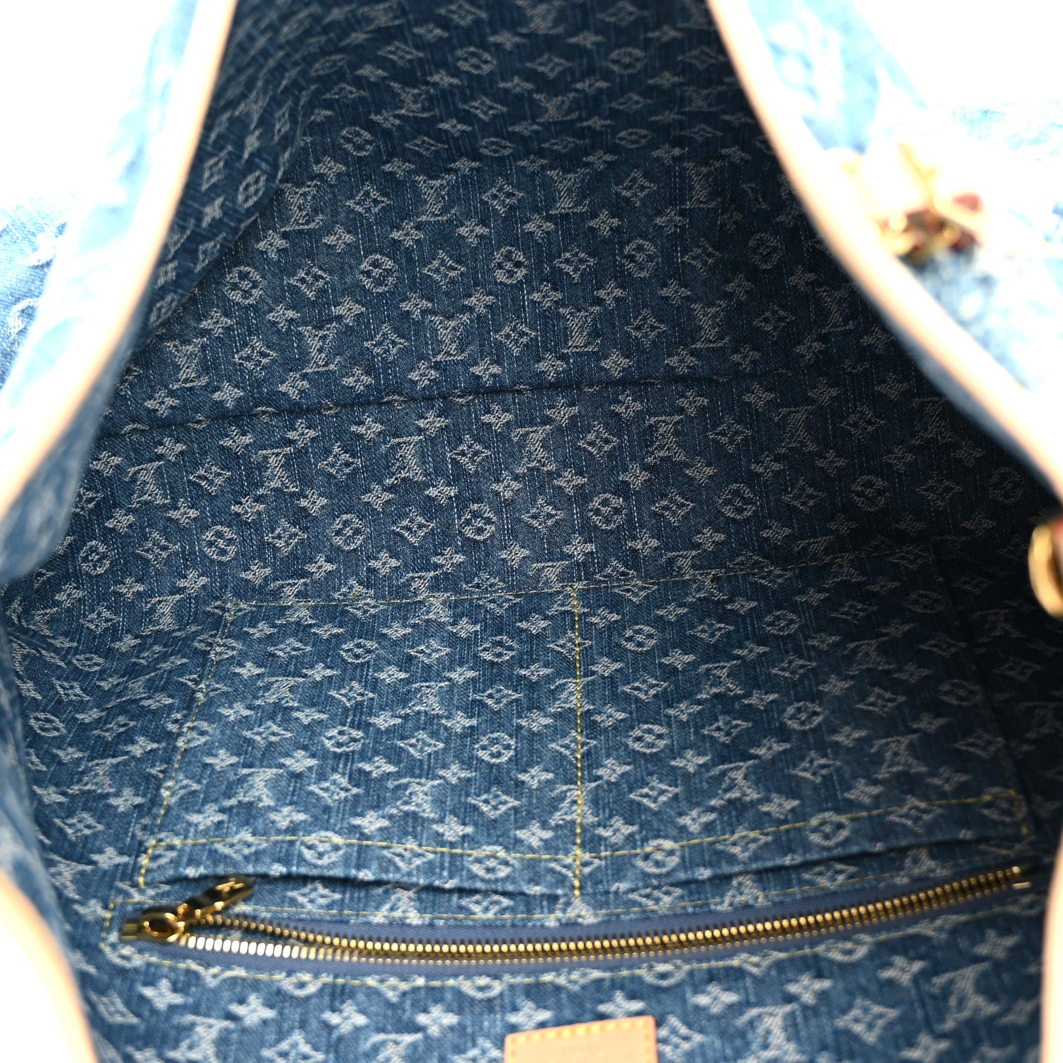 Louis Vuitton Monogram Denim CarryAll MM Blue 6 of 11
