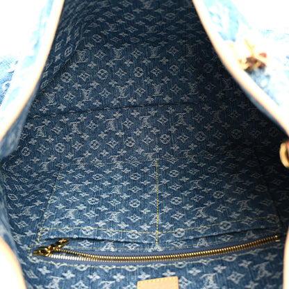 Louis Vuitton Monogram Denim CarryAll MM Blue 6 of 11