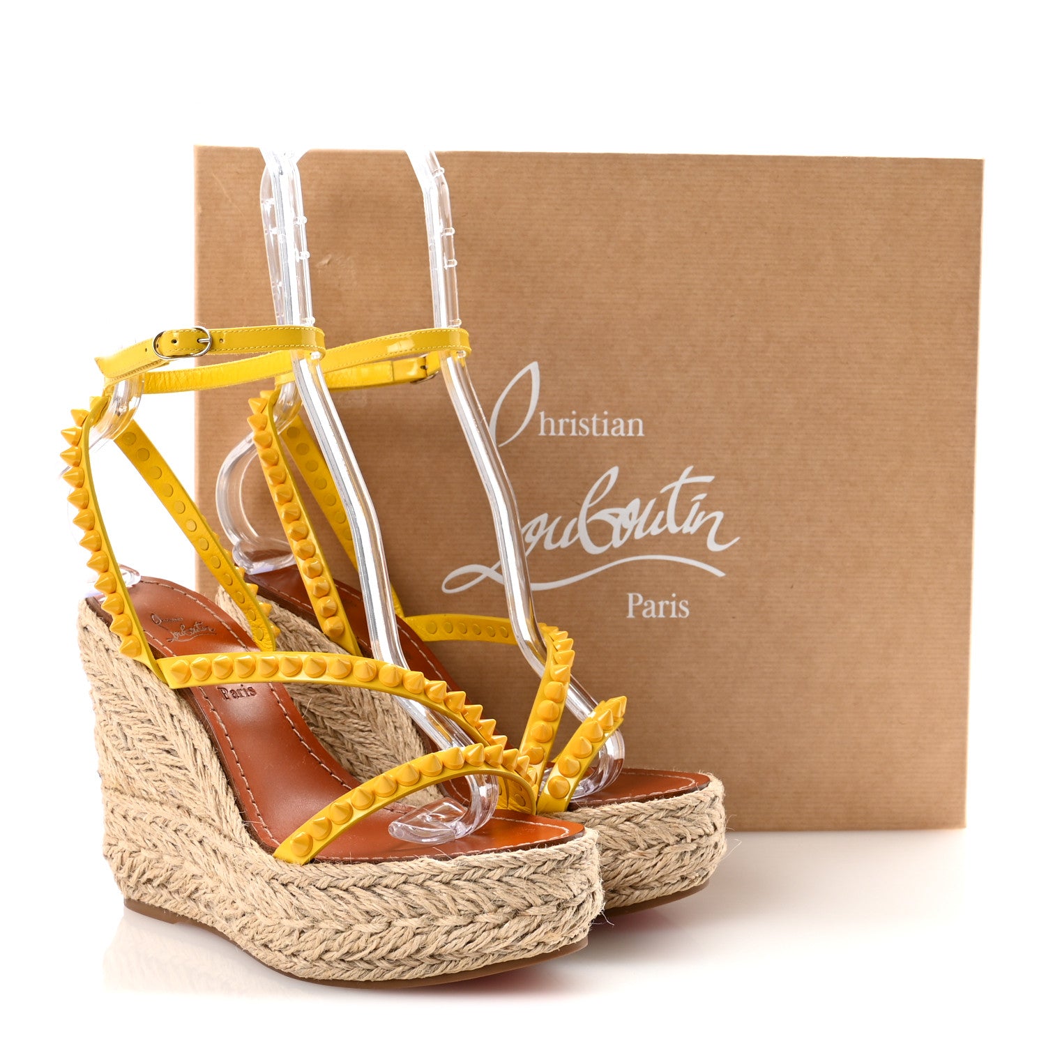 Christian Louboutin Patent Mafaldina 120 Wedge Sandals 36 Yellow 9 of 9