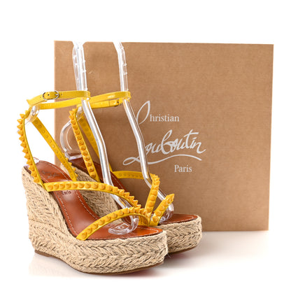Christian Louboutin Patent Mafaldina 120 Wedge Sandals 36 Yellow 9 of 9