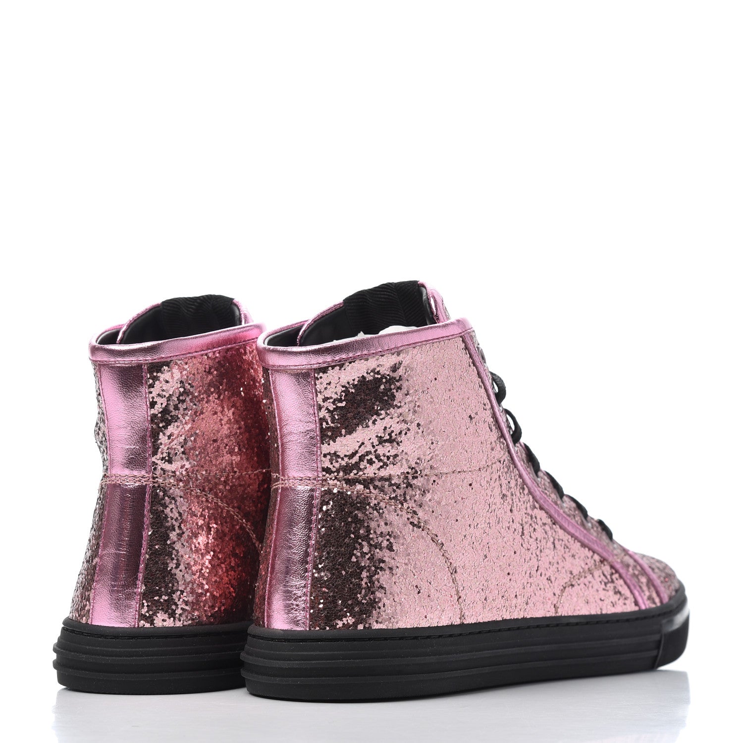 Gucci Glitter Galactica Nappa High Top Sneakers 39.5 Soft Pink Rosa 4 of 9