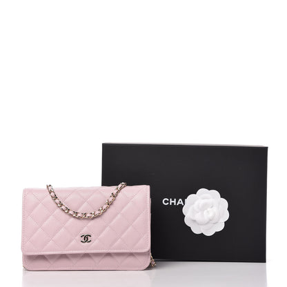 Chanel Caviar Quilted Wallet On Chain WOC Light Pink 12 of 12