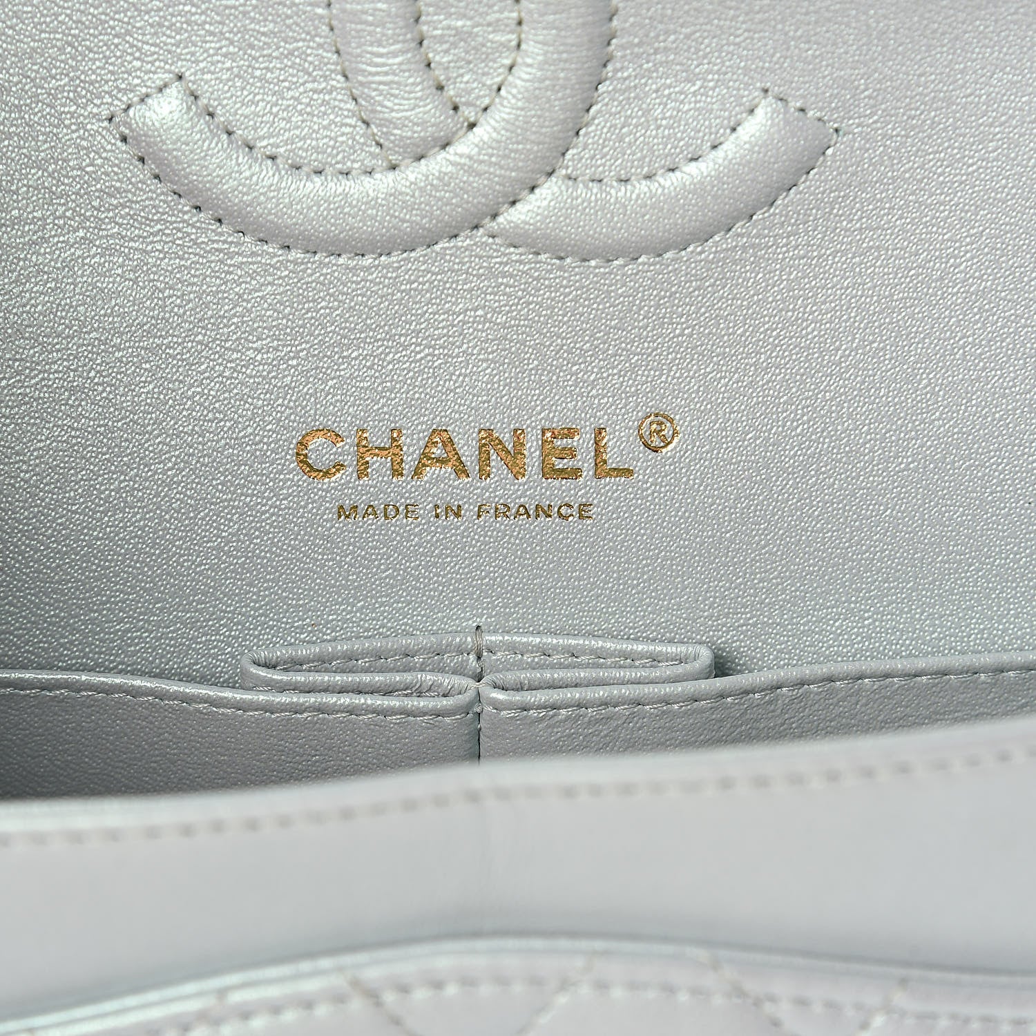 Chanel Iridescent Lambskin Quilted Medium Double Flap Light Blue 6 of 12