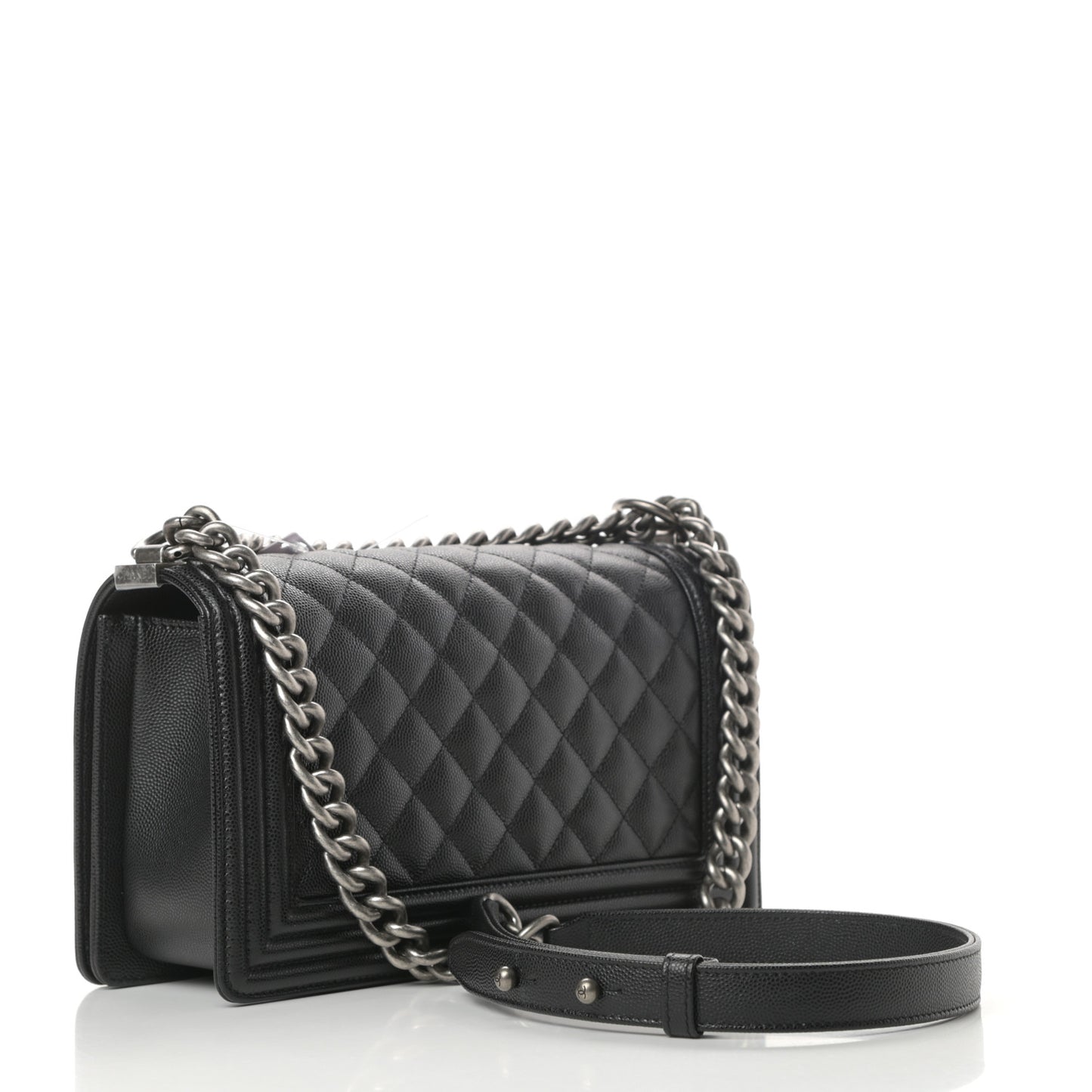 Caviar Quilted Medium Boy Flap Black