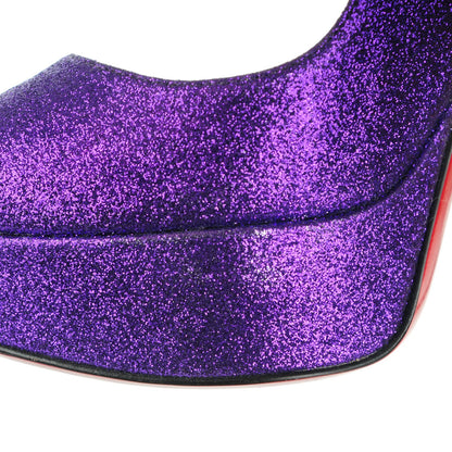 Christian Louboutin Glitter Bambou 140 Pumps 35.5 Purple 10 of 13