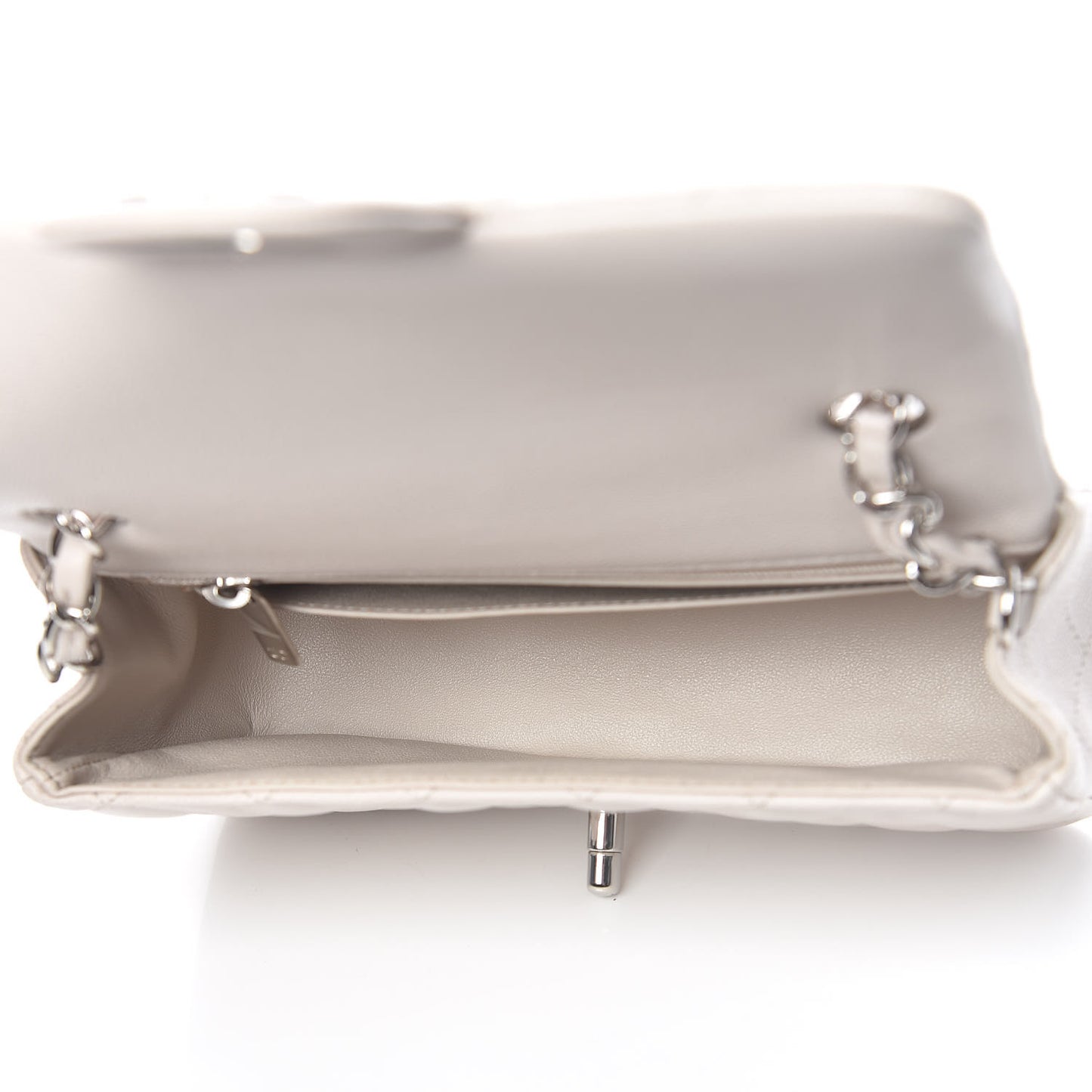 Caviar Quilted Mini Rectangular Flap Ivory