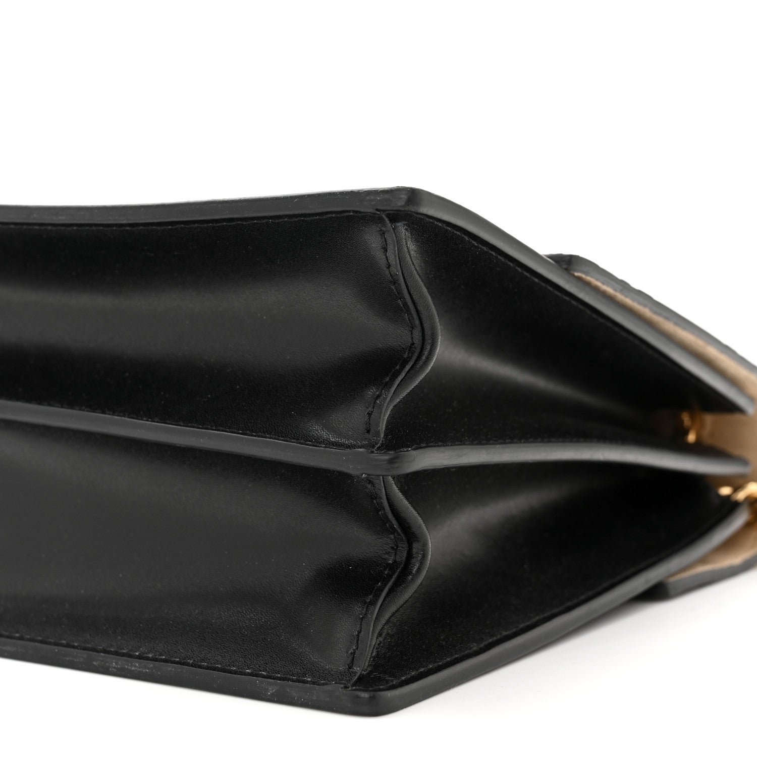 Fendi Vitello Liberty Bi-Color FF 1974 Embossed Chain Strap Kan U Shoulder Bag Black Maya 9 of 9