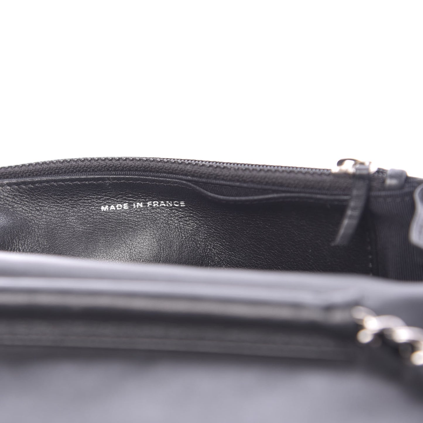 Patent Quilted Wallet On Chain WOC Black