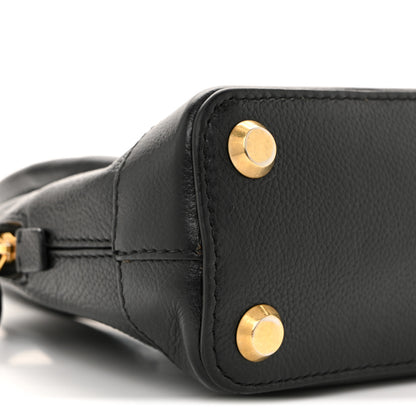 Balenciaga Signature Grained Calfskin Logo XXS Ville Top Handle Bag Black 9 of 14