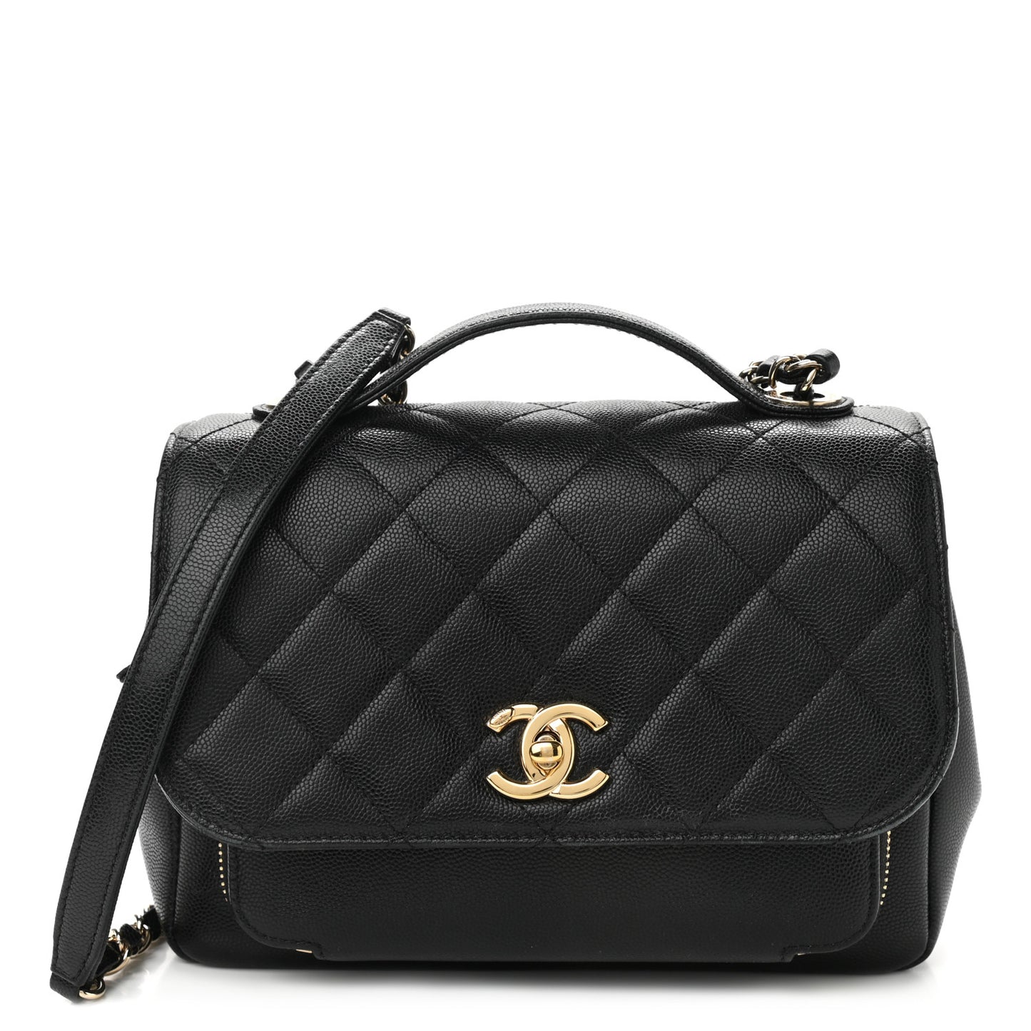 Caviar Quilted Medium Business Affinity Flap Black
