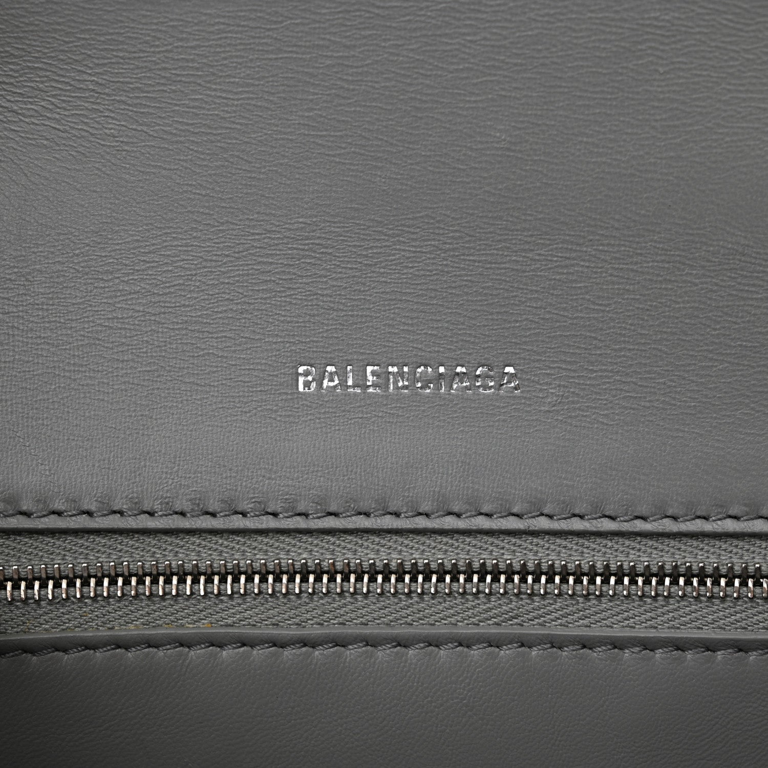 Balenciaga Shiny Calfskin Crocodile Embossed Small Hourglass Top Handle Bag Steel Grey 6 of 16