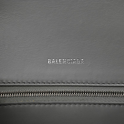 Balenciaga Shiny Calfskin Crocodile Embossed Small Hourglass Top Handle Bag Steel Grey 6 of 16