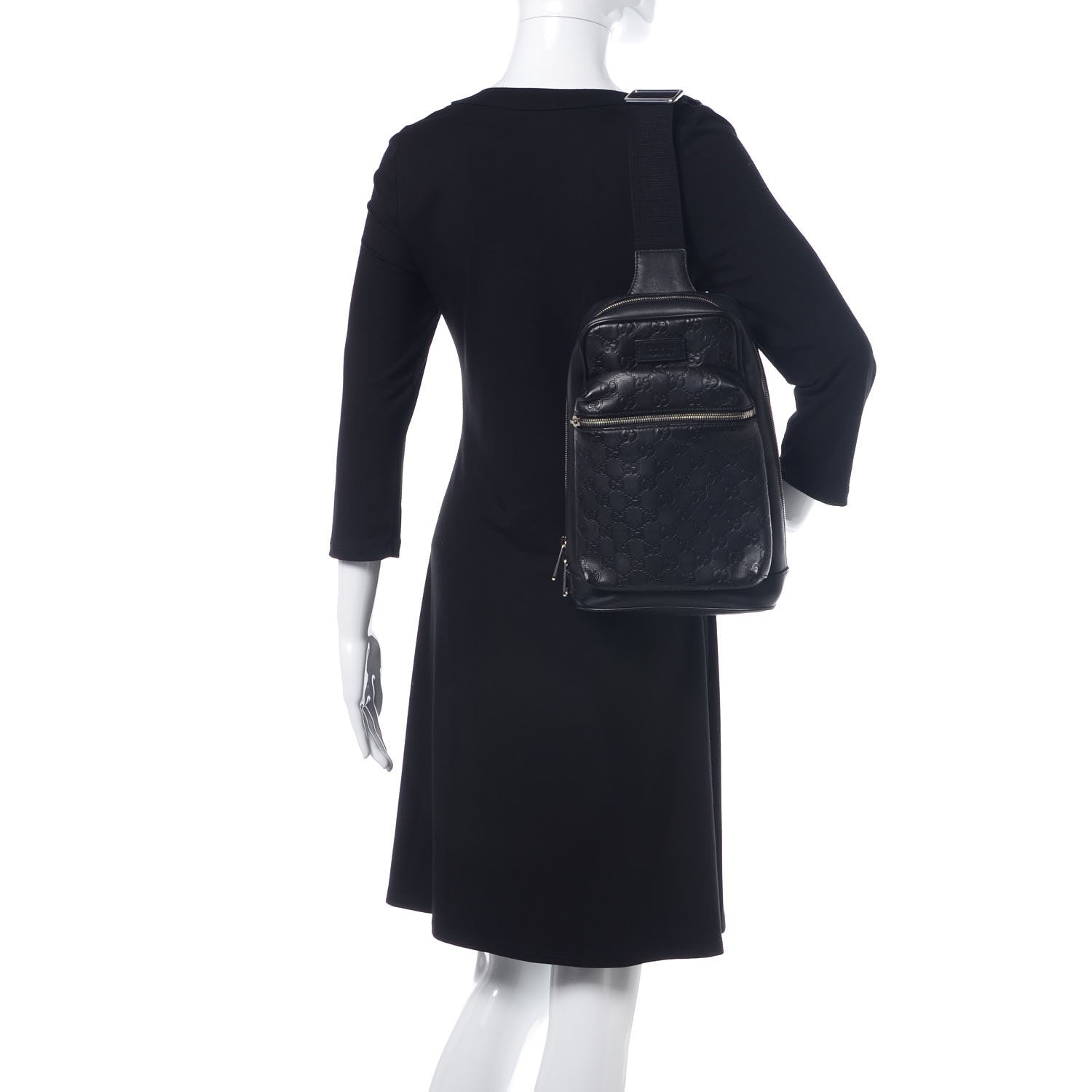 Gucci Guccissima Sling Backpack Black 2 of 9
