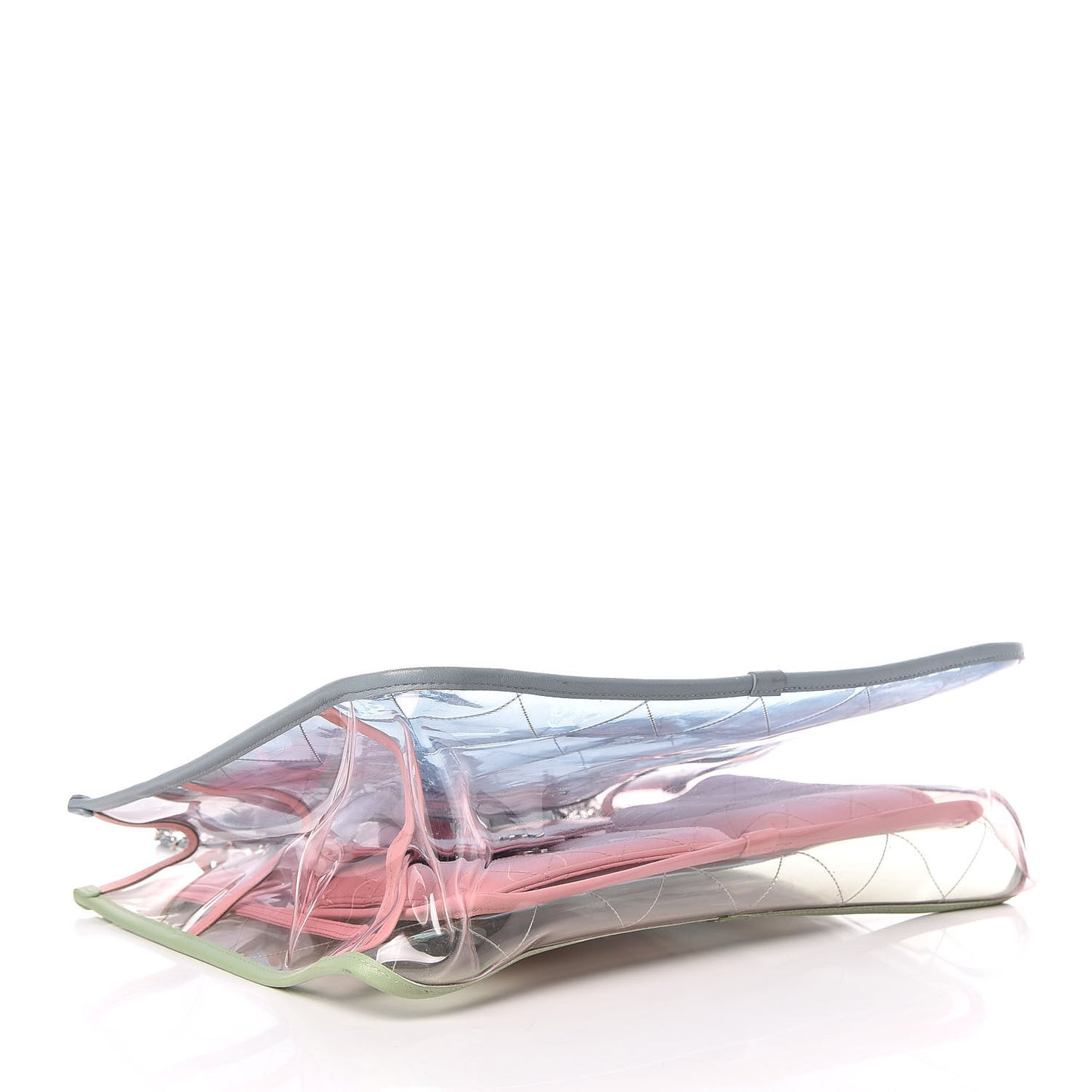 Lambskin PVC Quilted Medium Coco Splash Shopping Bag Blue Green Pink
