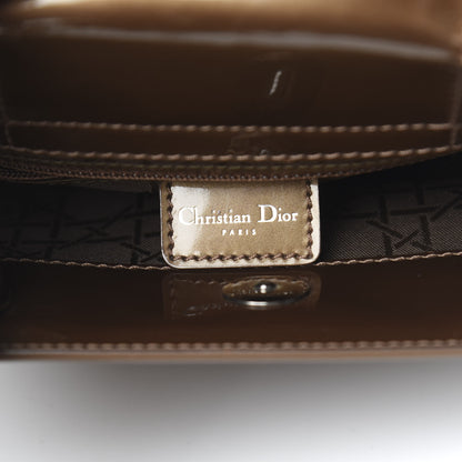 Christian Dior Patent Beaded Malice Tote Brown 6 of 12
