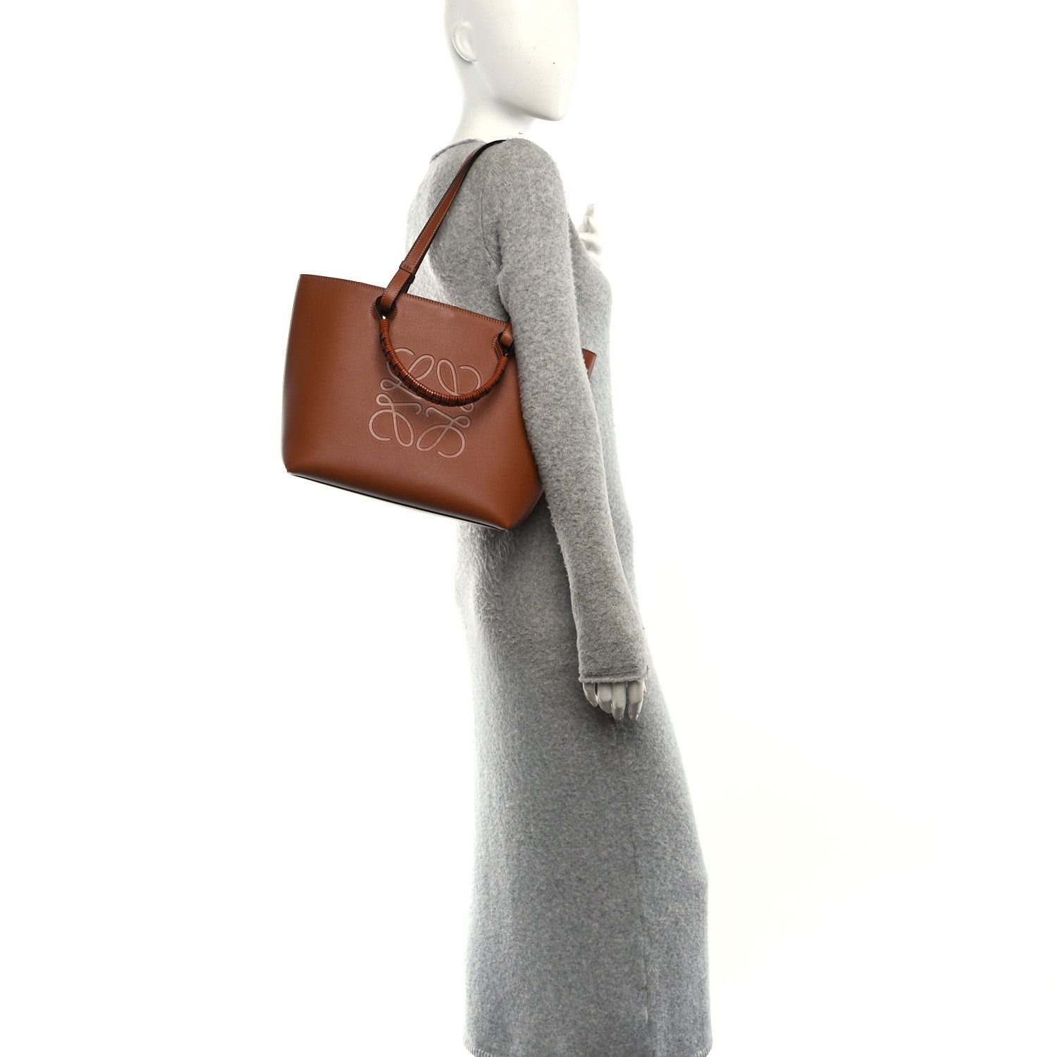 Loewe Smooth Calfskin Small Anagram Tote Tan 2 of 9