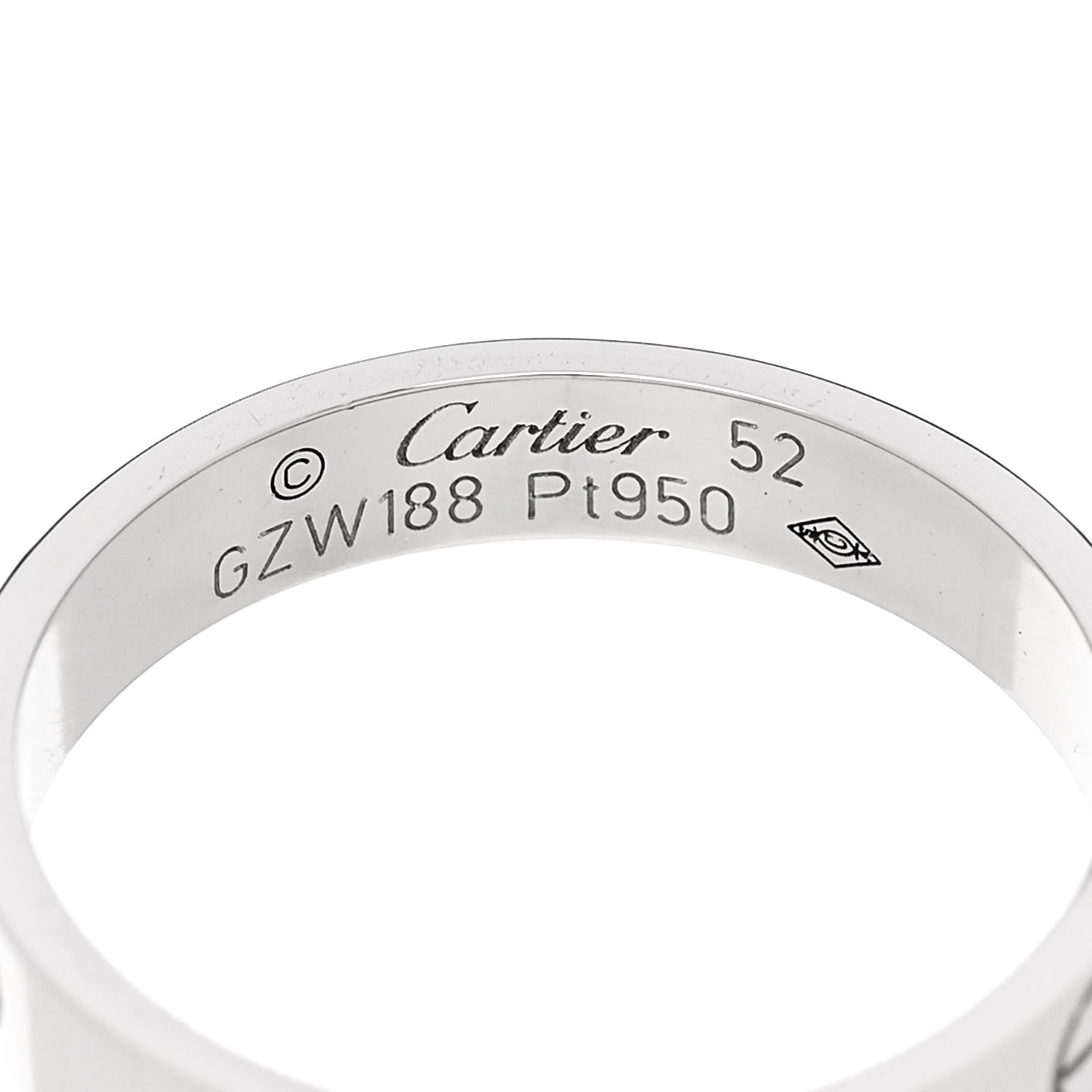 Cartier Platinum 3.5mm LOVE Wedding Band Ring 52 6 4 of 4