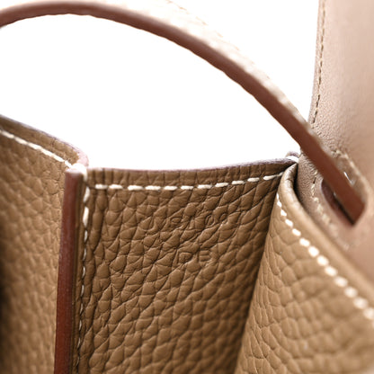 Hermes Taurillon Clemence Halzan 25 Etoupe 7 of 12