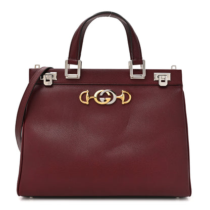 Gucci Grainy Calfskin Medium Zumi Top Handle Bag Vintage Bordeaux 1 of 12