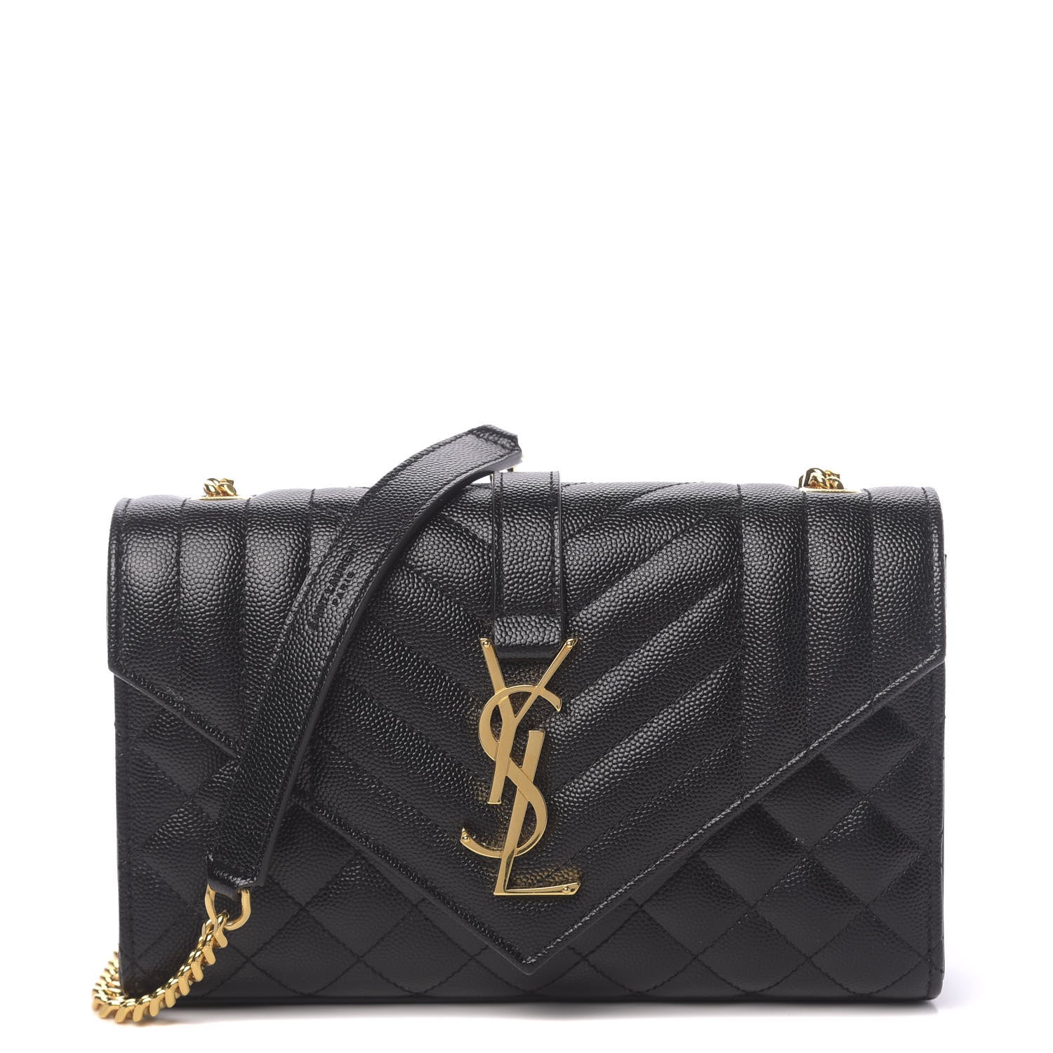 Saint Laurent Grain De Poudre Textured Mixed Matelasse Triquilt Small Monogram Satchel Black 1 of 11