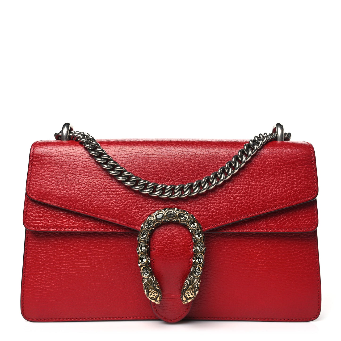 Dollar Calfskin Swarovski Crystal Small Dionysus Shoulder Bag Hibiscus Red