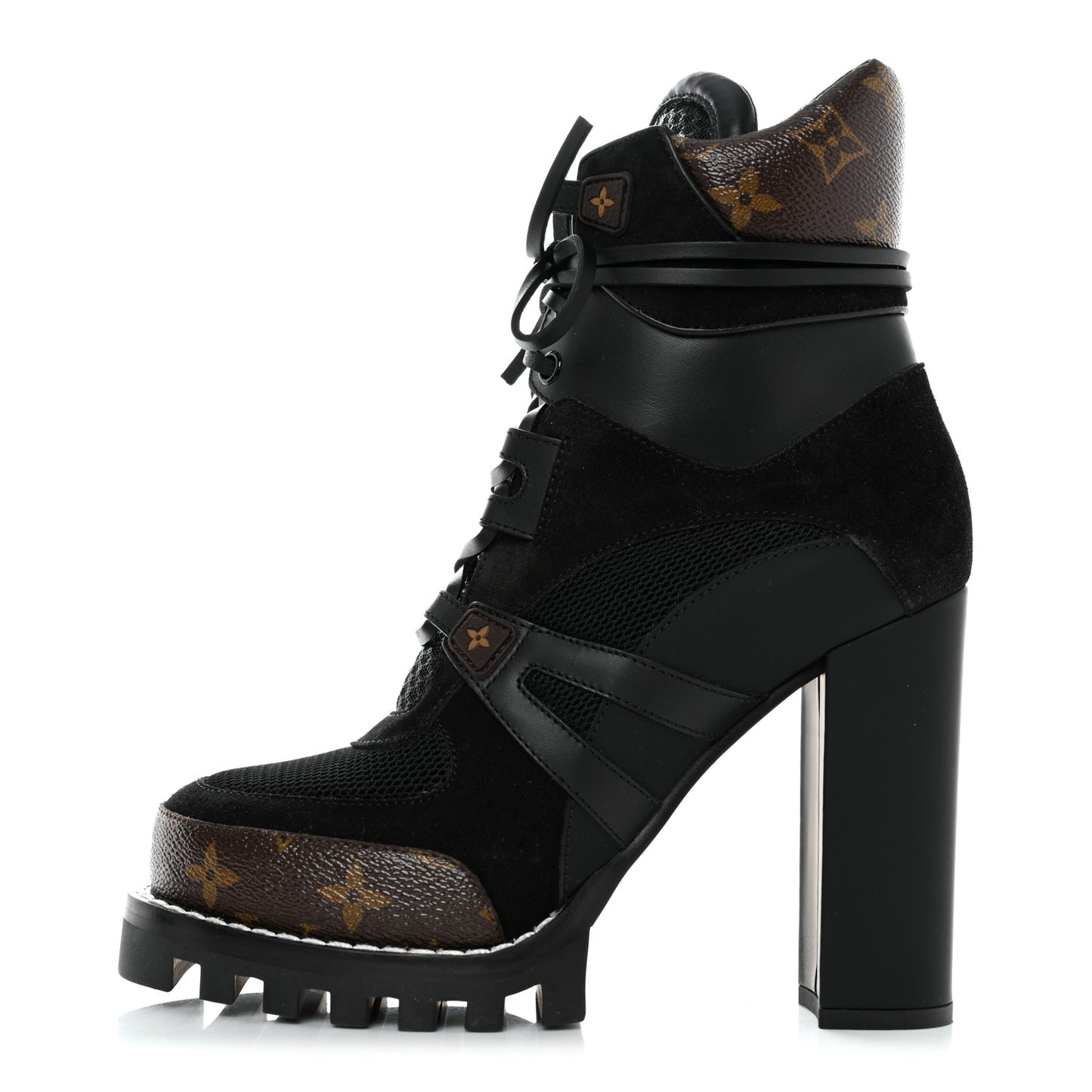Suede Calfskin Monogram Star Trail Ankle Boots 39 Black