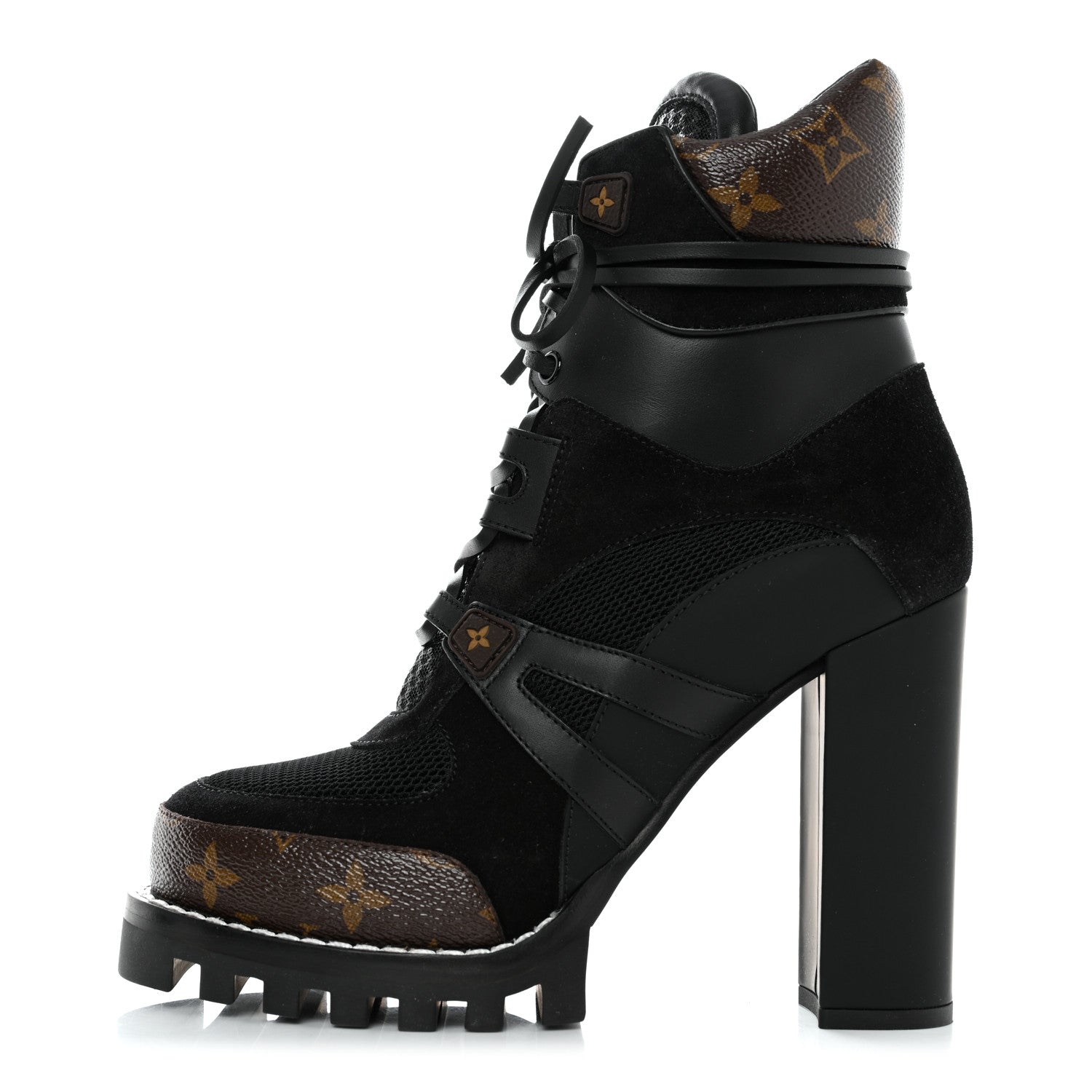 Louis Vuitton Suede Calfskin Monogram Star Trail Ankle Boots 39 Black 1 of 7